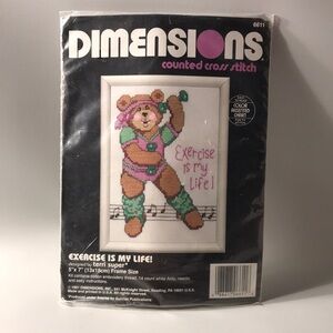 Dimensions EXERCISE IS MY LIFE Counted Cross Stitch Kit #6611 Vtg 1991 Sealed